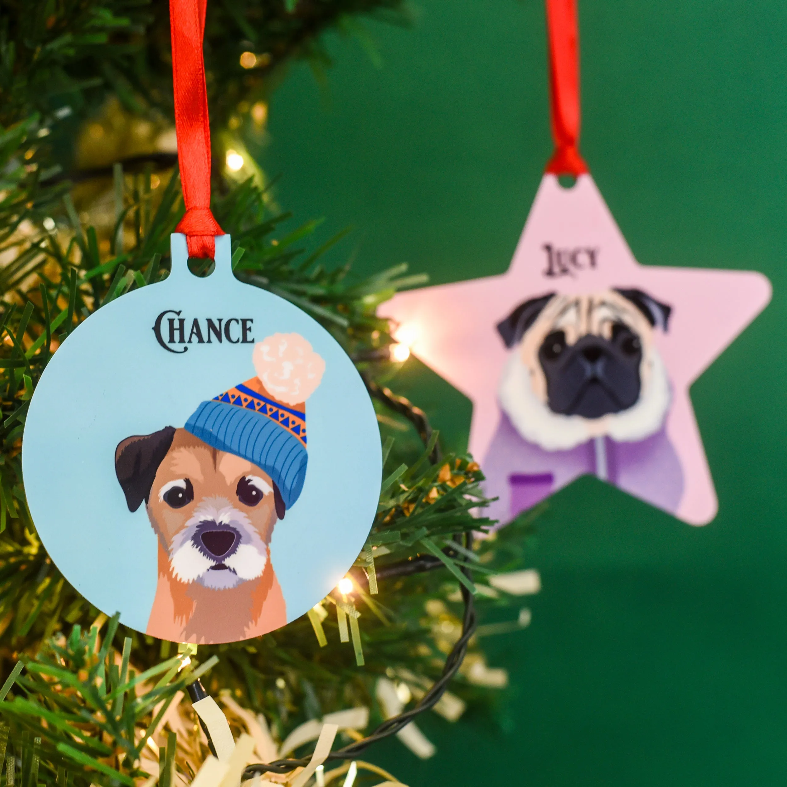 Colour Pop Winter Dog Christmas Decoration Personalised