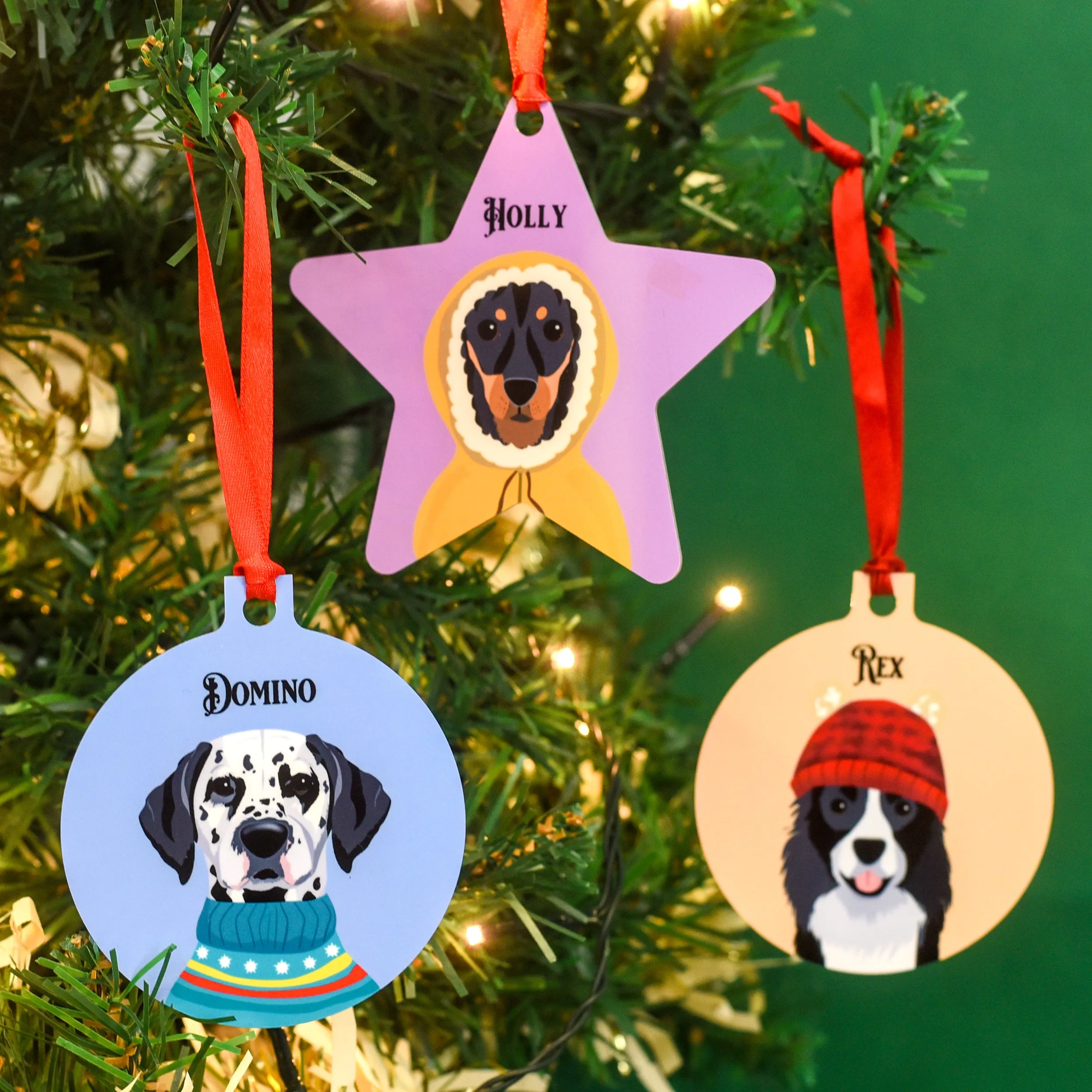 Colour Pop Winter Dog Christmas Decoration Personalised