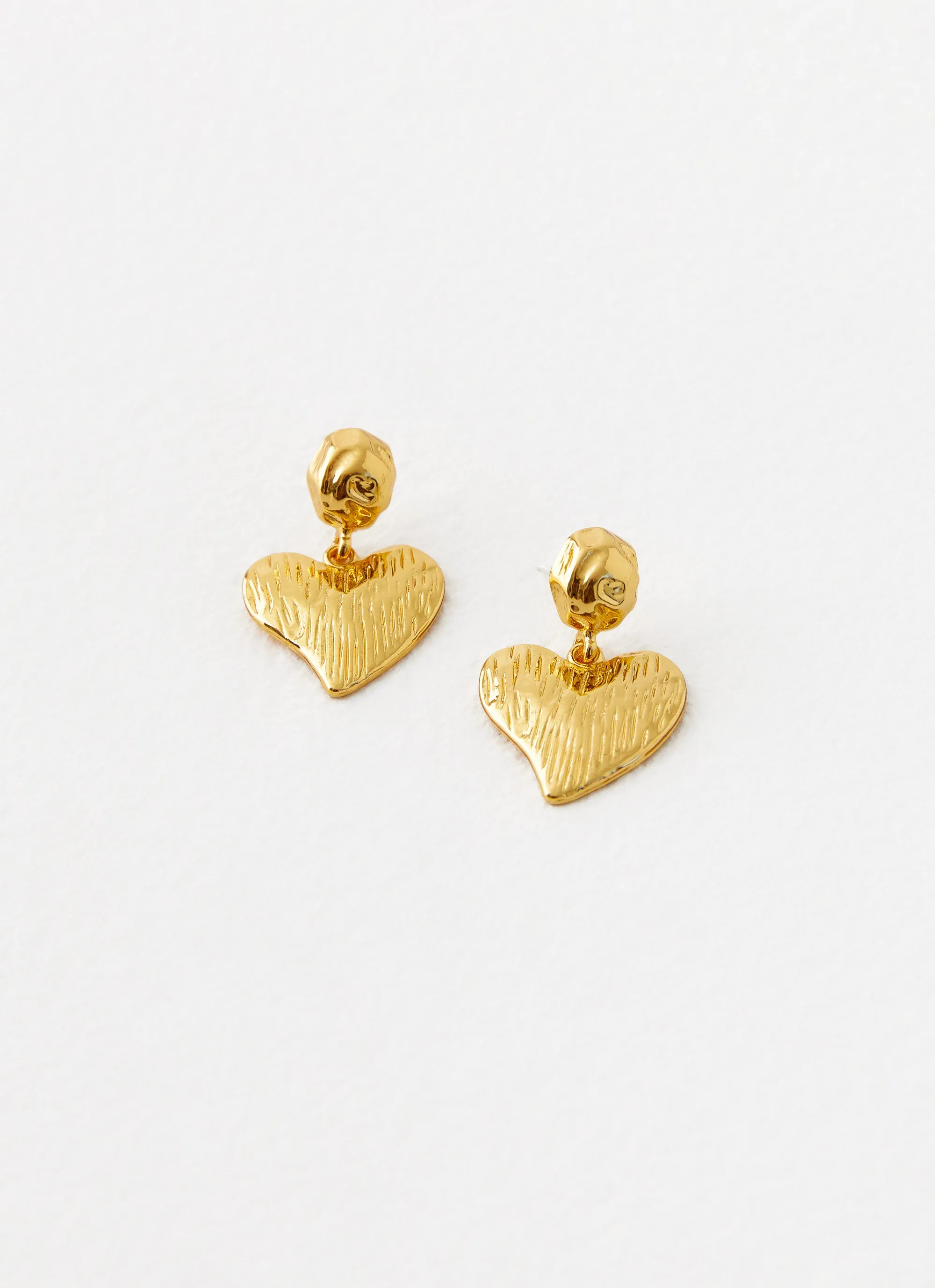 Commitment Heart Earrings - Gold