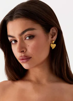 Commitment Heart Earrings - Gold