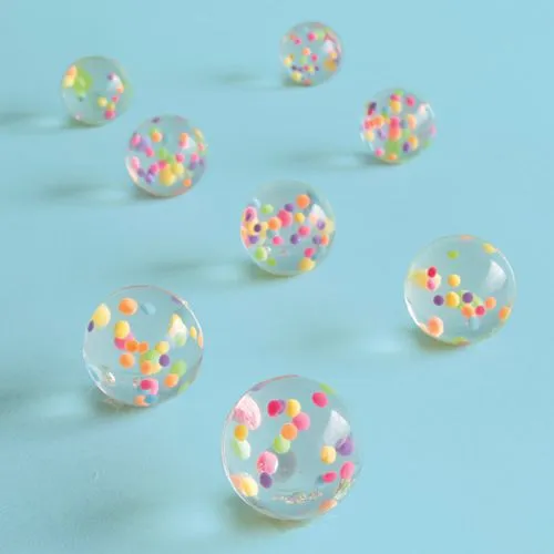 Confetti Filled Bouncy Balls - Pack of 8