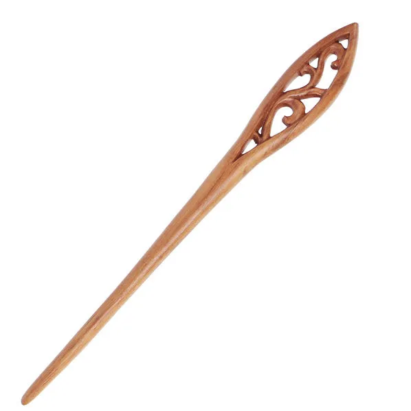 CrystalMood Handmade Carved Wood Vintage Style Hair Stick