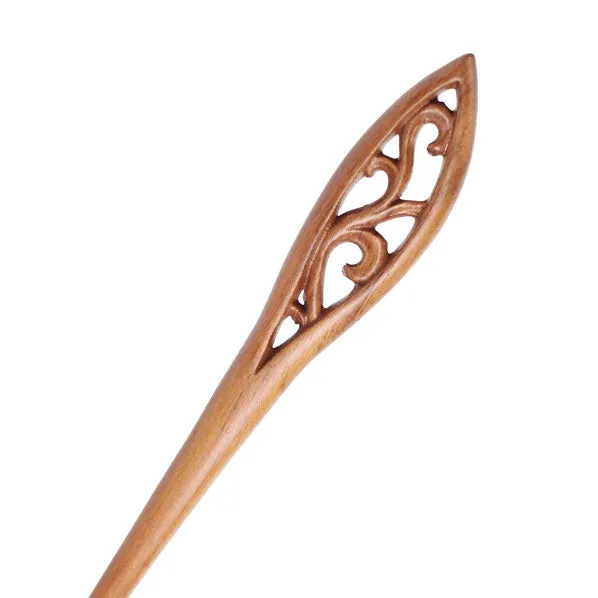 CrystalMood Handmade Carved Wood Vintage Style Hair Stick