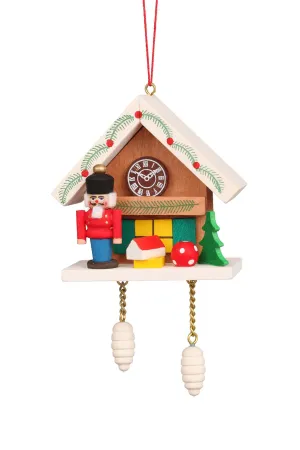 Cuckoo Clock - Nutcracker under Snow-capped Roof - Christmas tree decoration  (Pre-Order Item)