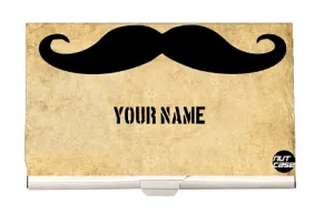 Customized Visiting Card Holder Case - Hipster Mustache