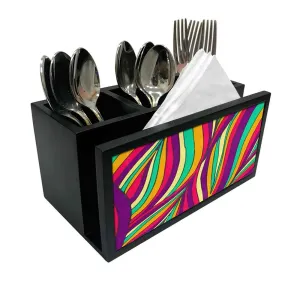 Cutlery Tissue Holder Napkin Stand -  Multicolor Strips