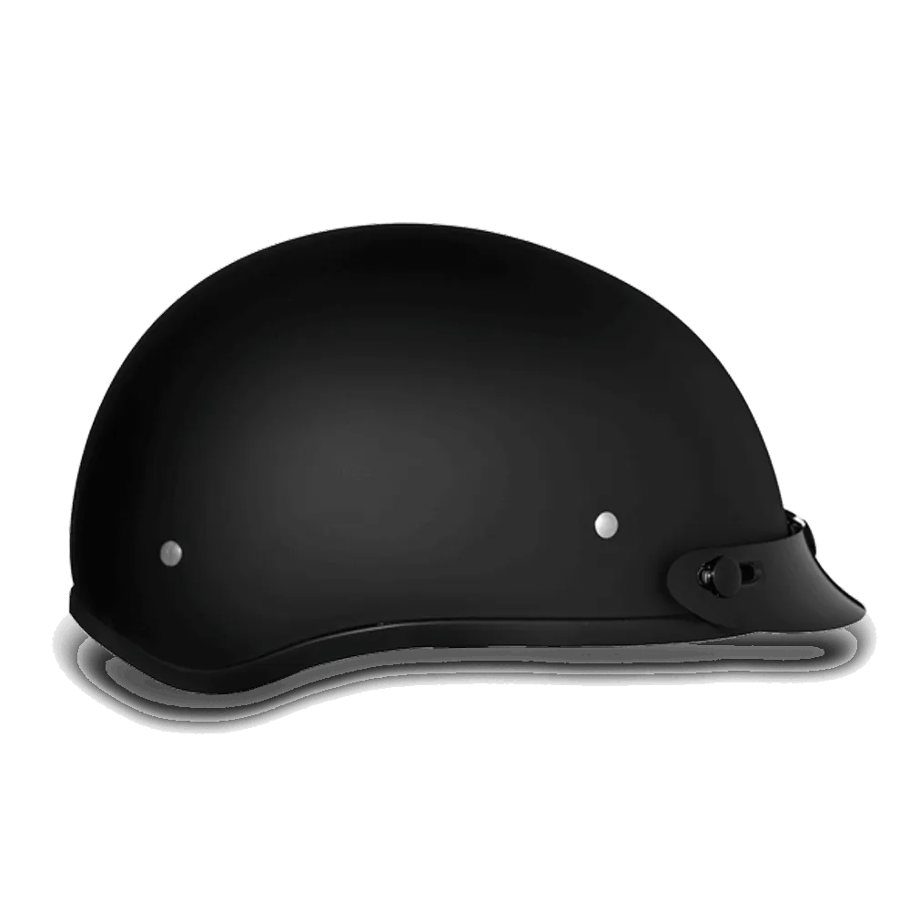 D1-B D.O.T. Daytona Skull Cap with Visor - Matte Black