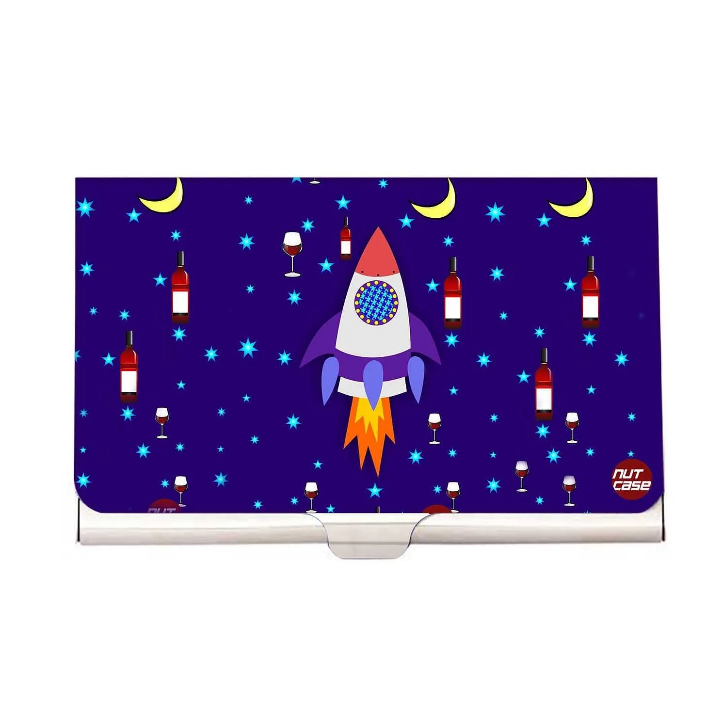 Designer Visiting Card Holder Nutcase - Lets go to Space for Tonight party