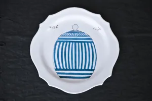 DIP Stripes - Handmade printed Glass Dinner Plate