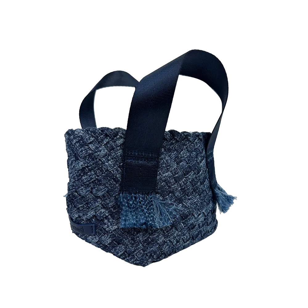 Dora Small Woven Denim Tote w/ Crossbody Strap