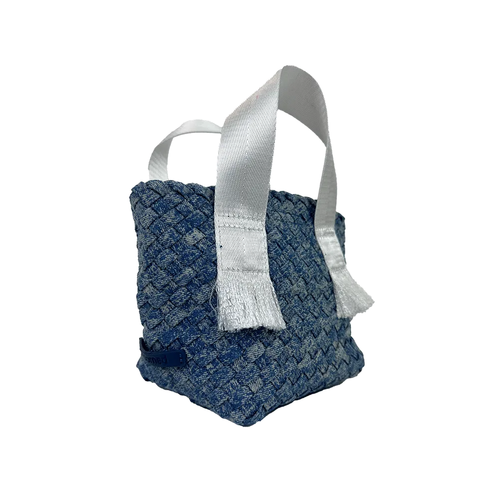 Dora Small Woven Denim Tote w/ Crossbody Strap