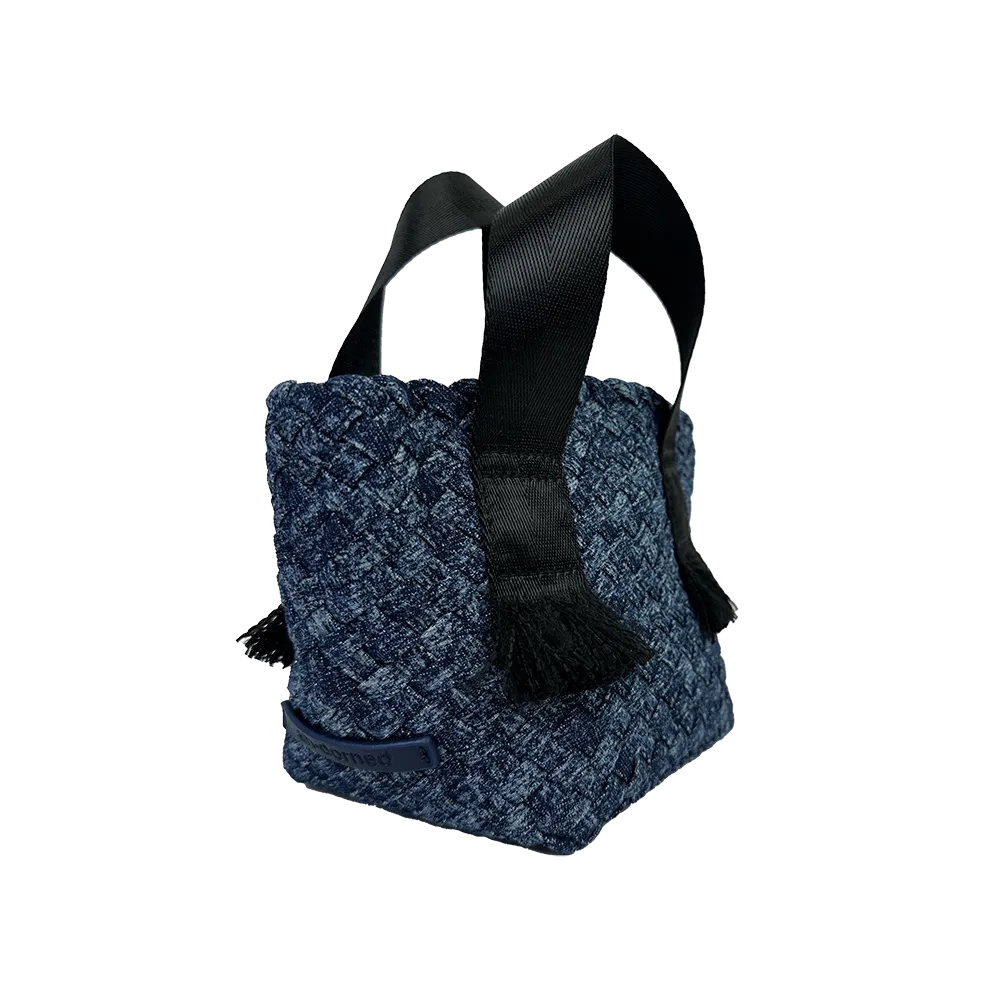 Dora Small Woven Denim Tote w/ Crossbody Strap