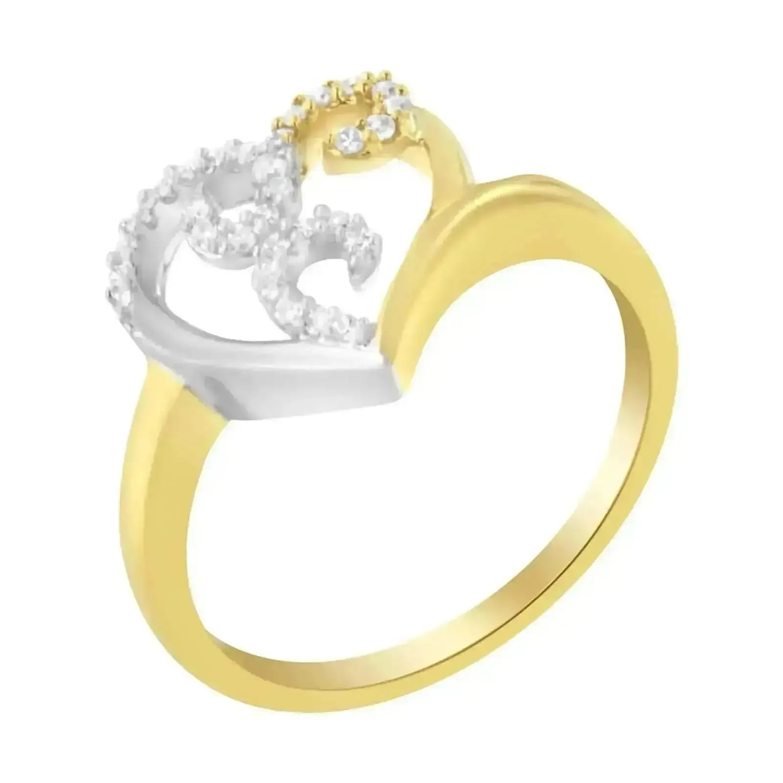 Elegant Heart Cluster 10K Two-Tone Gold Diamond Ring with .15 Cttw Sparkle, Size 7