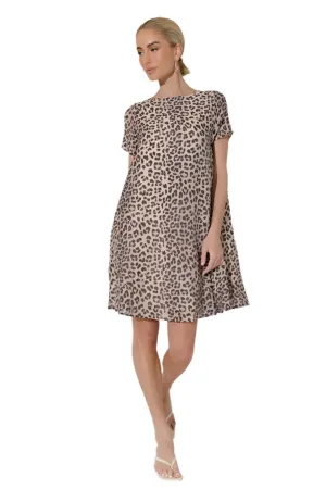 Elisa Leopard Print A Line Dress Print