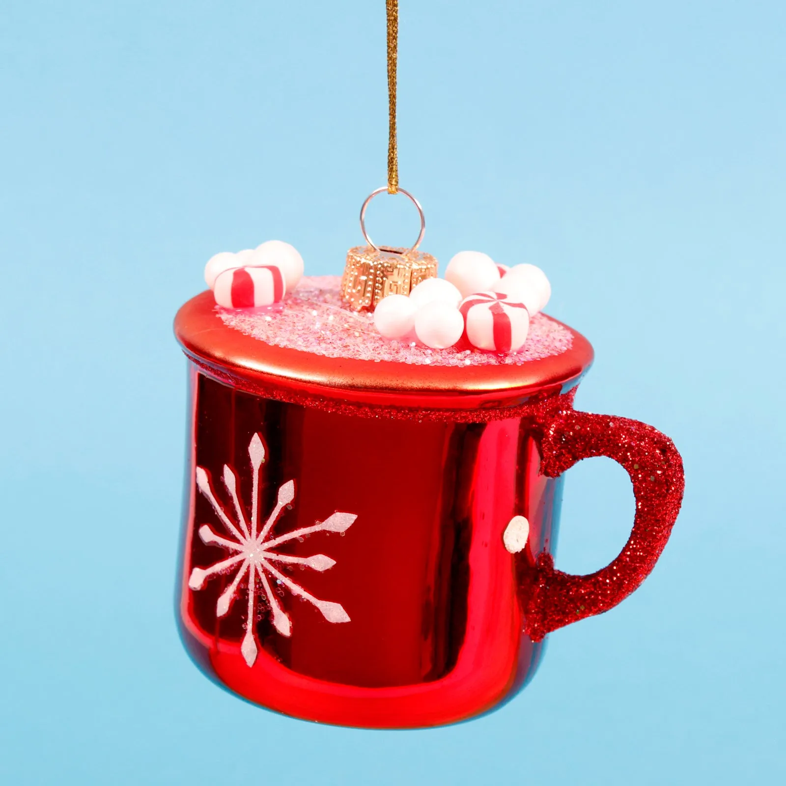 Enamel Hot Chocolate Mug Shaped Bauble