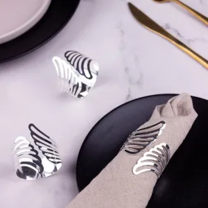 Feather Essence Silver Napkin Rings (Set of 6)