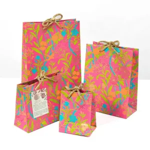 Floral Vines Pink Gift Bag - Small