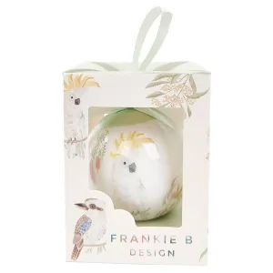 Frankie B Christmas Australian Birds Bauble Gift Box Green 8cm