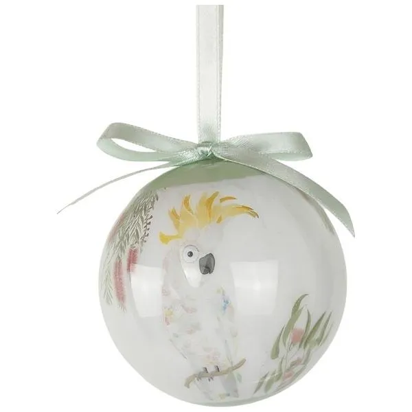 Frankie B Christmas Australian Birds Bauble Gift Box Green 8cm