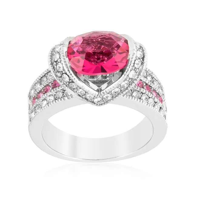 Garett Vintage Pink Oval CZ Ring | 2.8ct