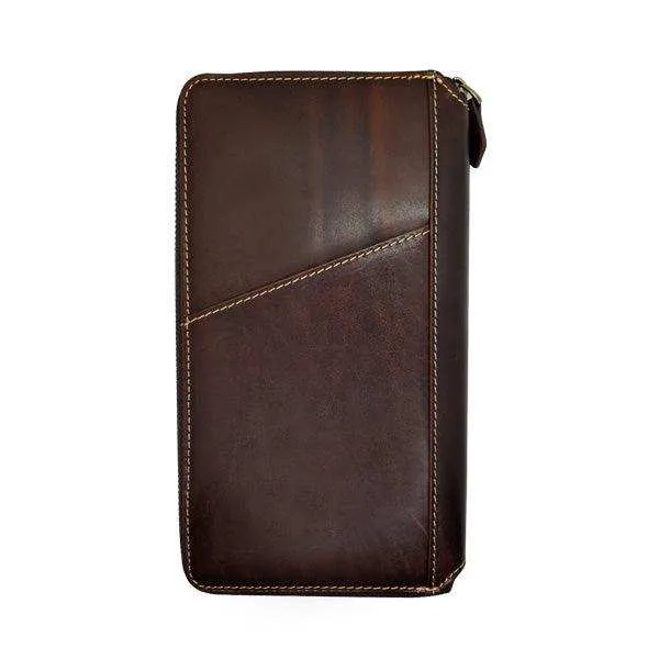 Genuine Leather Dakota Travel Wallet | Zipped Closure | Passport Holder