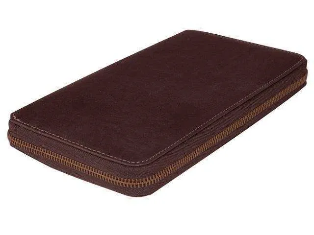 Genuine Leather Dakota Travel Wallet | Zipped Closure | Passport Holder