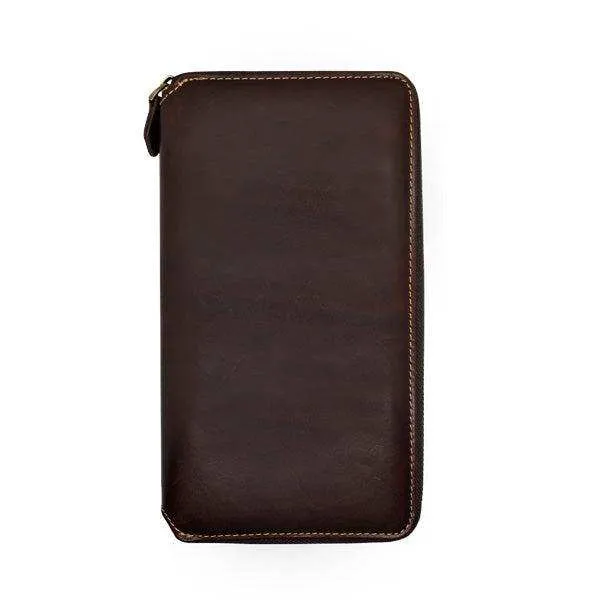 Genuine Leather Dakota Travel Wallet | Zipped Closure | Passport Holder