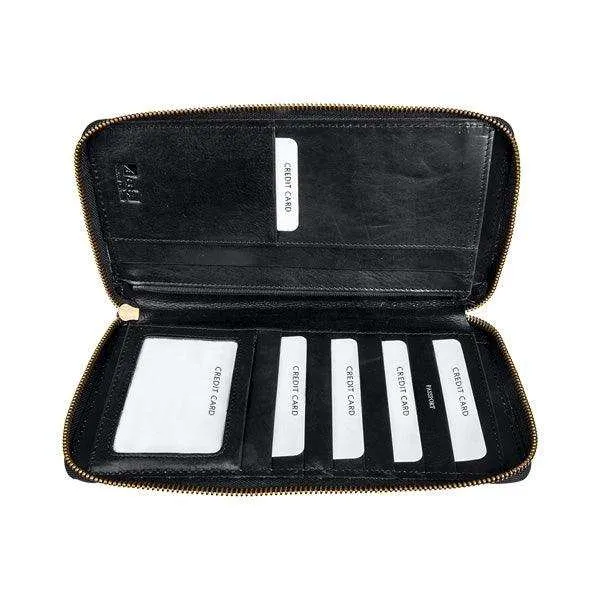 Genuine Leather Dakota Travel Wallet | Zipped Closure | Passport Holder