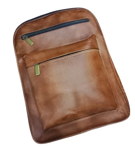 Genuine Leather Tan Brown Laptop Bag - LB002