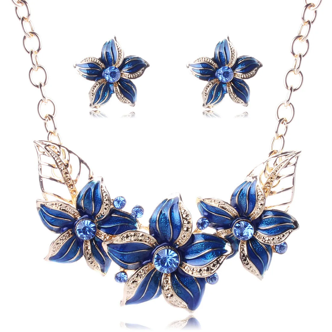 Glamorous Blooms Statement Necklace Set