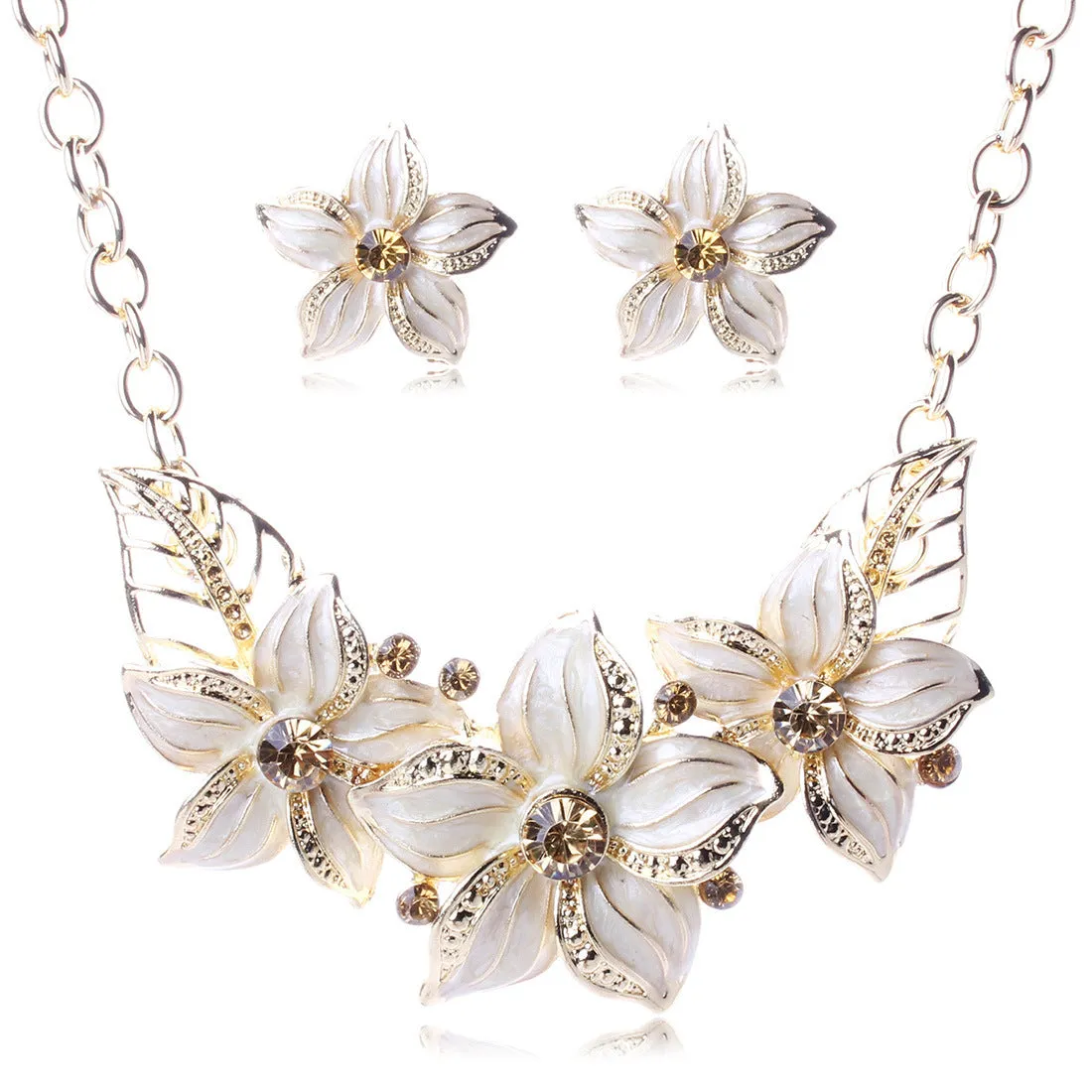 Glamorous Blooms Statement Necklace Set