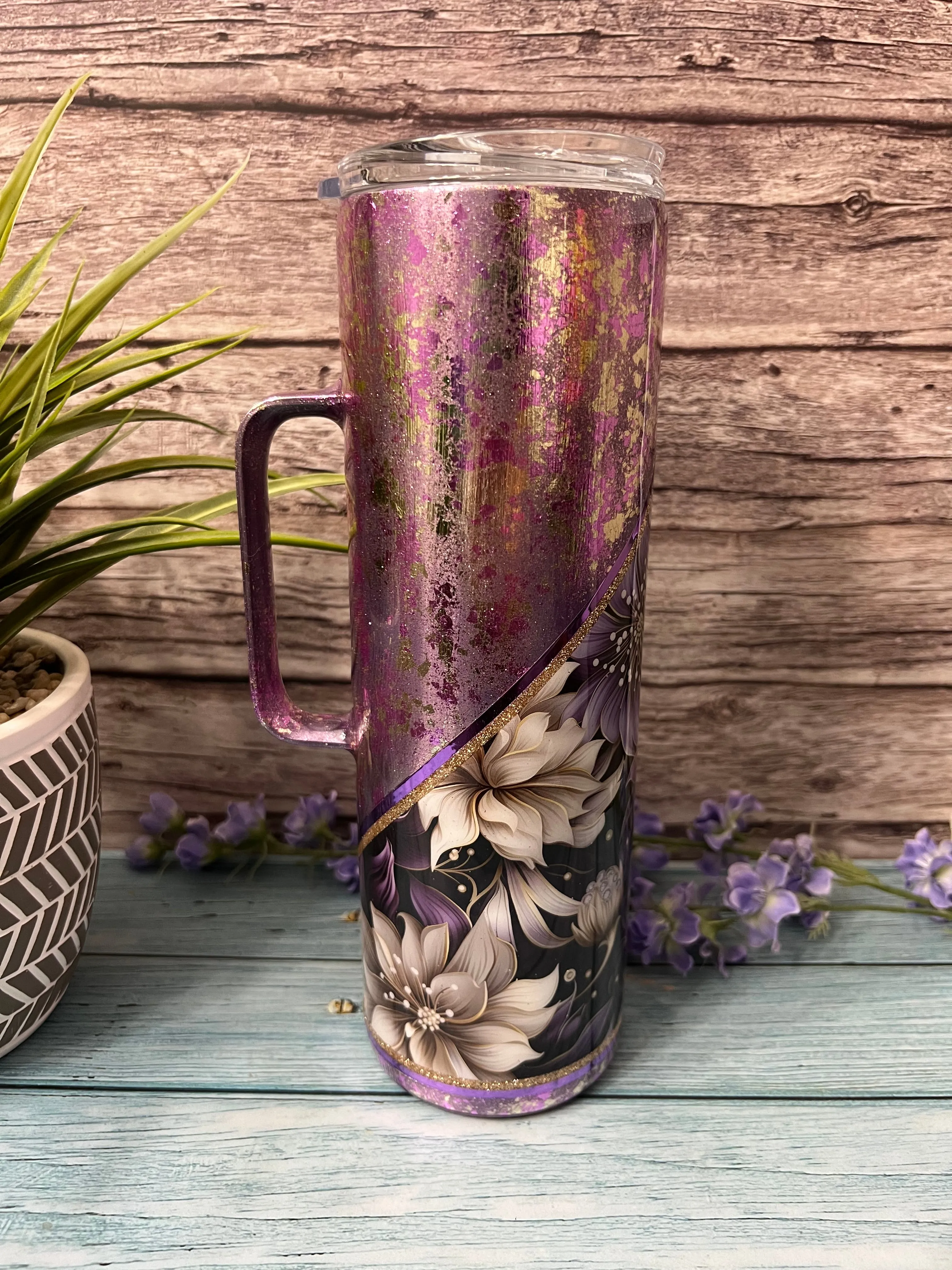 Glamorous Purple Handmade Custom Epoxy Tumbler