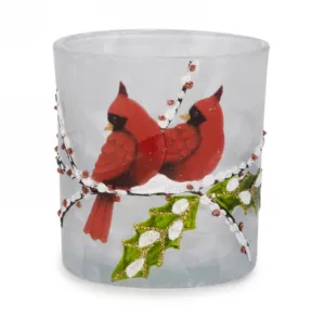 Glass Candle Holder-Cardinal