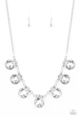 GLOW-Getter Glamour - White Necklace - Paparazzi Accessories