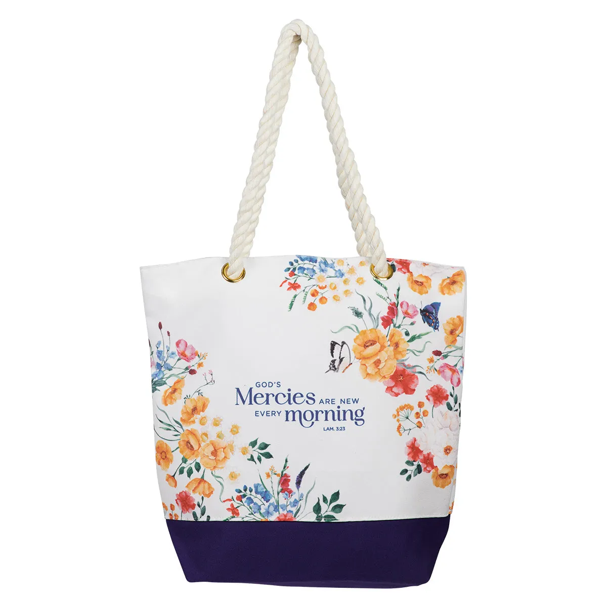 God's Mercies Are New Every Morning Cotton Canvas Tote Bag - Lamentations 3:23