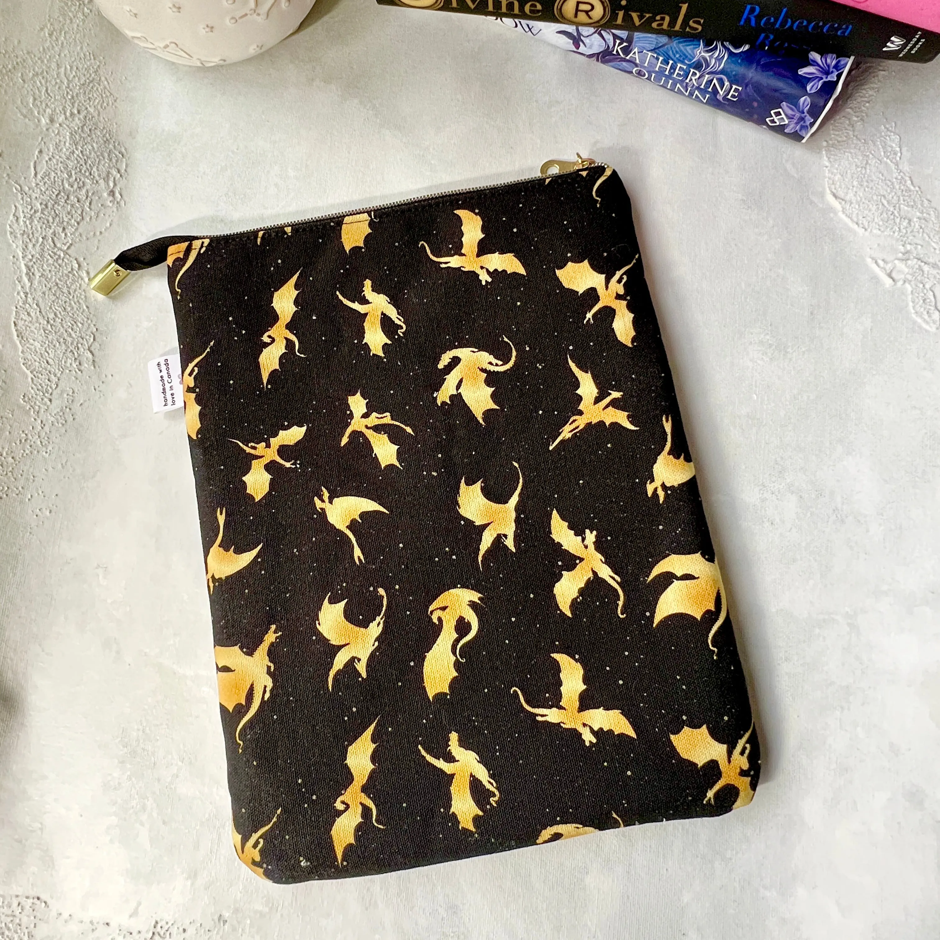 Gold Dragons -  Zippered Book Sleeve