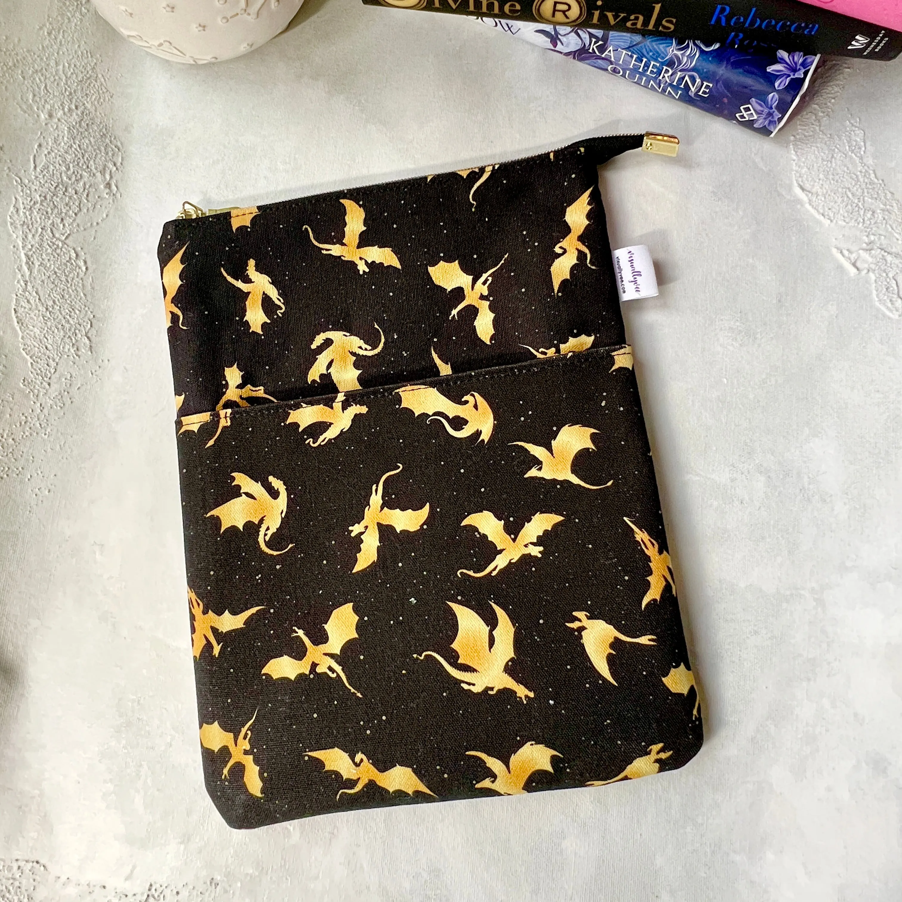 Gold Dragons -  Zippered Book Sleeve