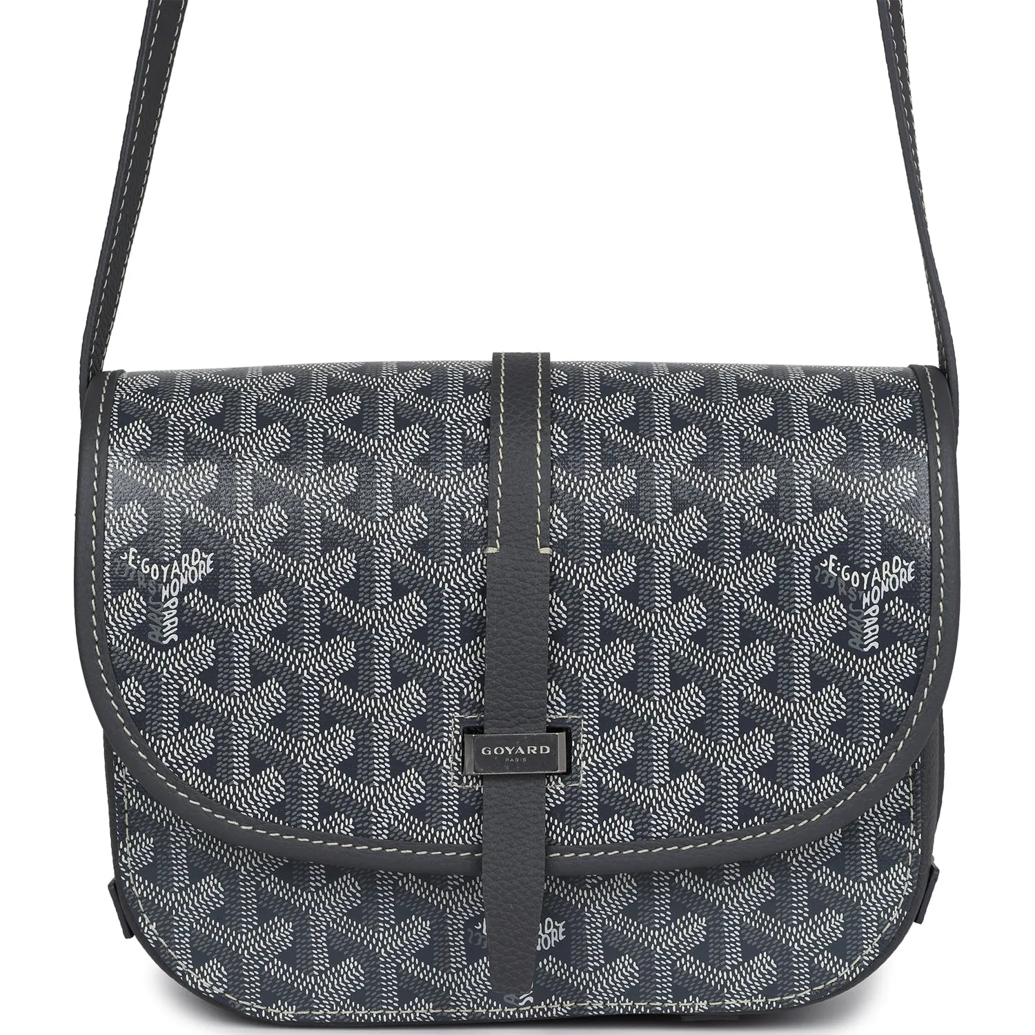 Goyard Goyardine Grey Belvedere PM Bag Palladium Hardware