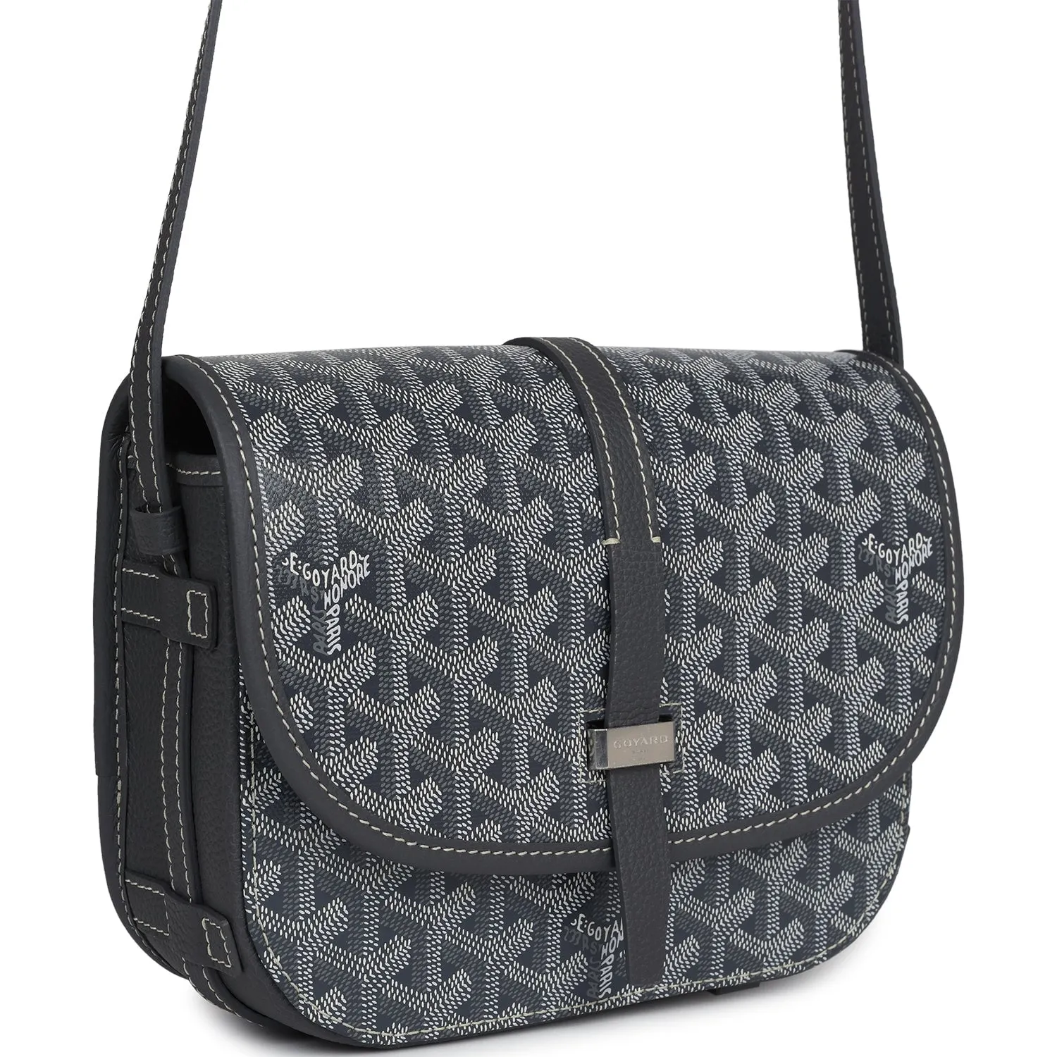 Goyard Goyardine Grey Belvedere PM Bag Palladium Hardware