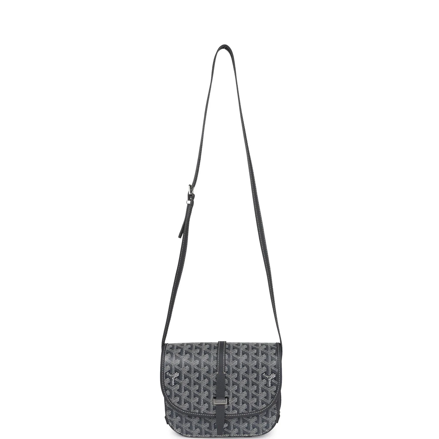 Goyard Goyardine Grey Belvedere PM Bag Palladium Hardware