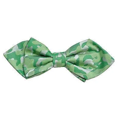 Green Camouflage Silk Bow Tie by Paul Malone