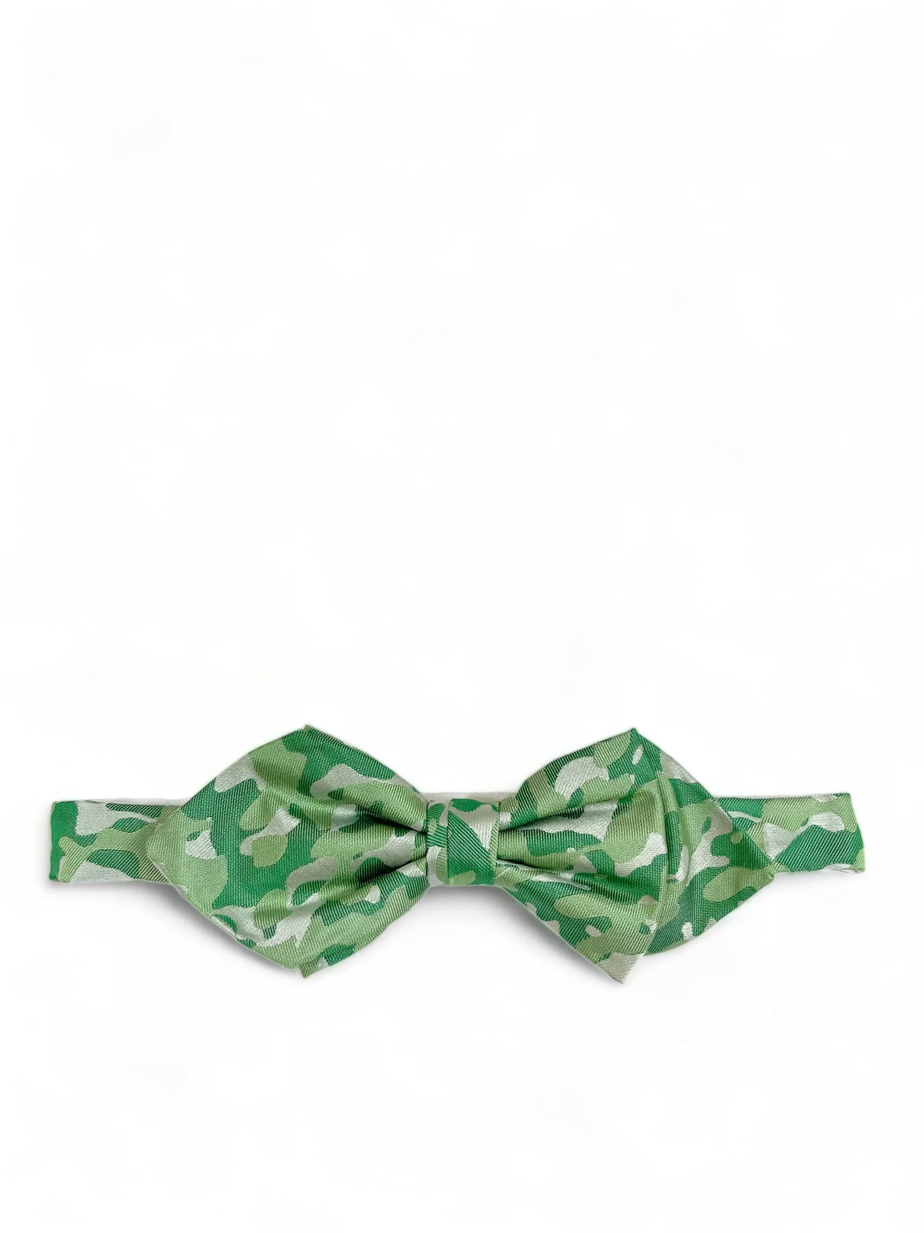 Green Camouflage Silk Bow Tie by Paul Malone