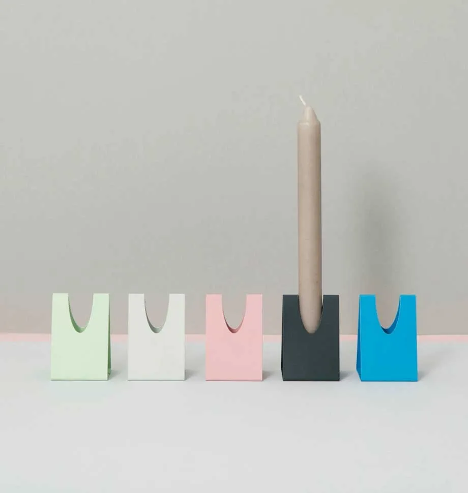 Grey Triangle Candle Holder