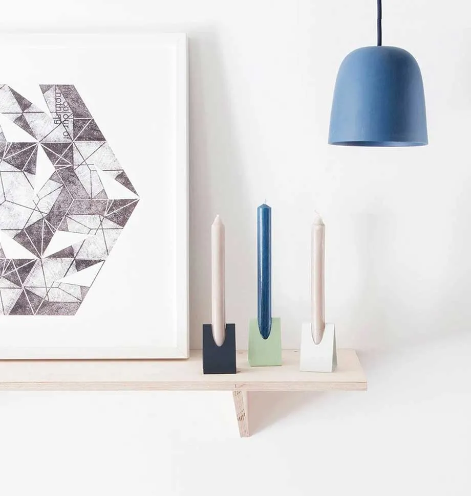 Grey Triangle Candle Holder