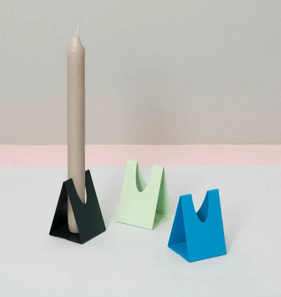 Grey Triangle Candle Holder