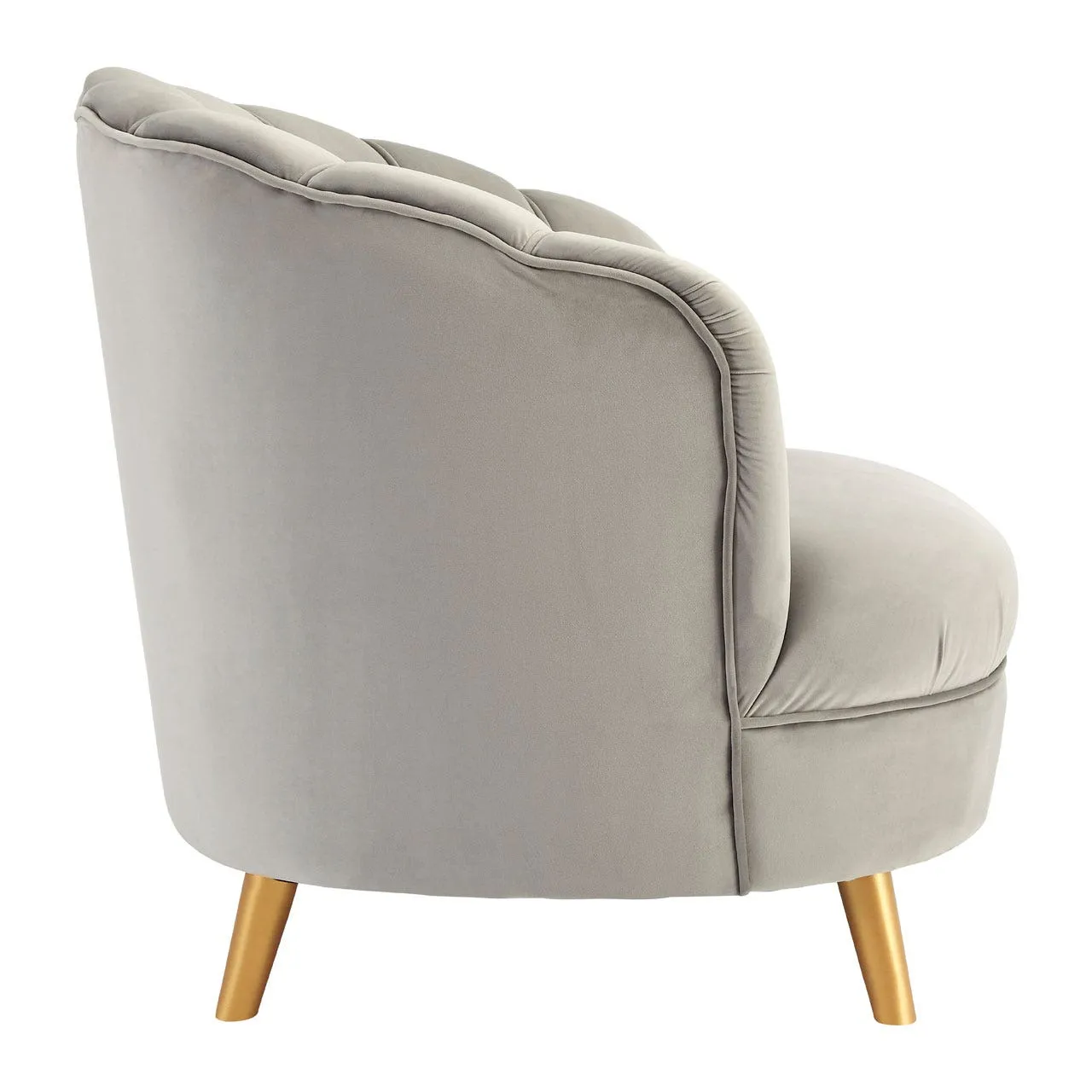 Grey Velvet Chair with Gold Wood Legs