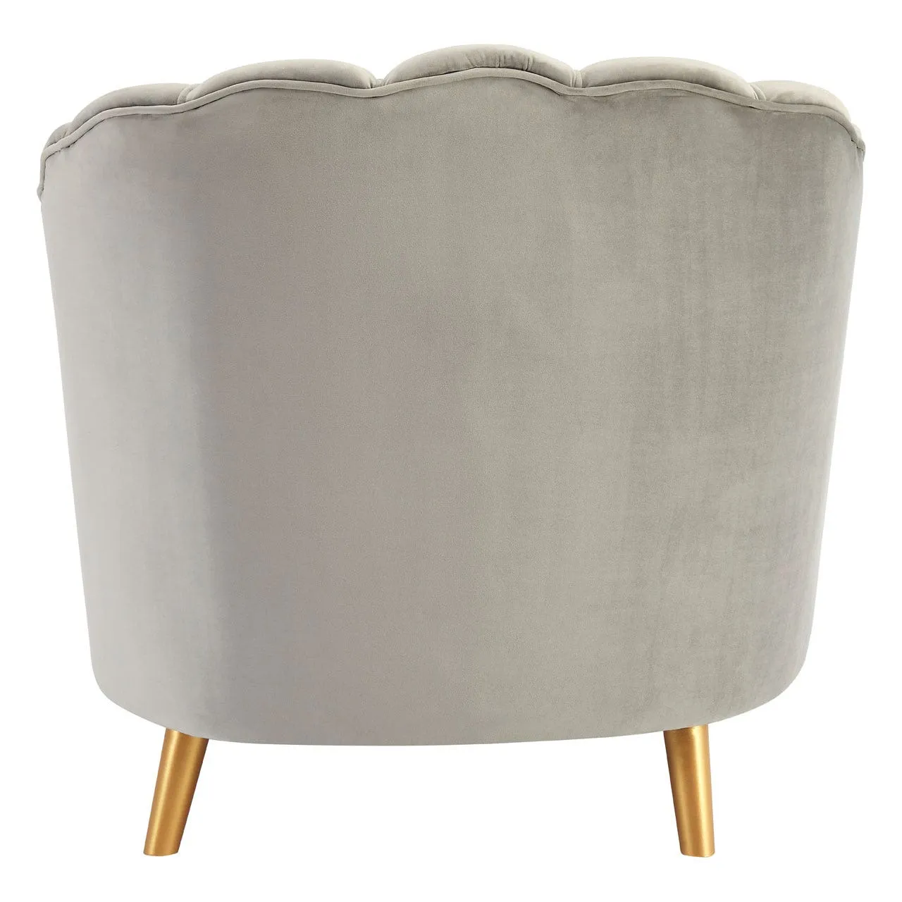 Grey Velvet Chair with Gold Wood Legs