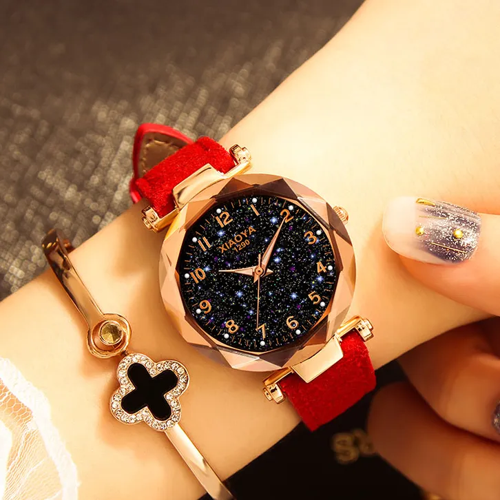 Grinded Belt Starry Sky Women's Watches