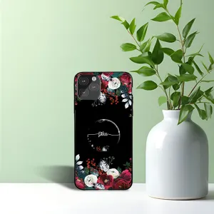 Gripper Case With Black Floral Name