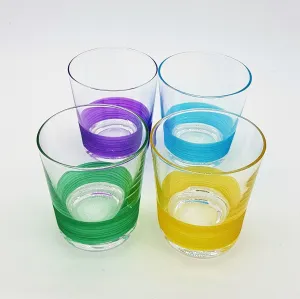 Half-Coloured Glass Votive / Tealight Holder - Four Colour Options